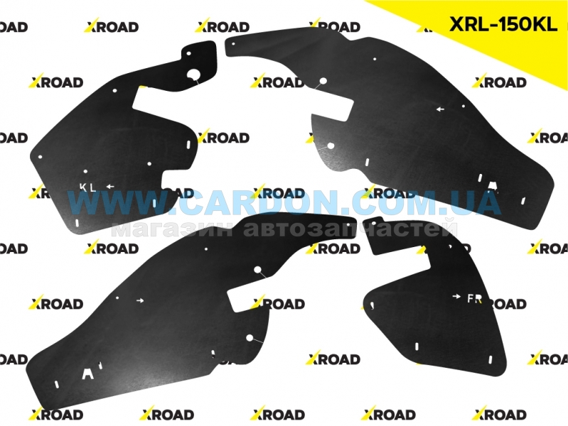 XRL150KL Комплект увеличенных боковых пыльников моторного отсека с набором клипс Toyota Land Cruiser Prado 15 - XRoad