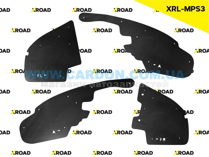 XRLMPS3 Комплект увеличенных боковых пыльников моторного отсека с набором клипс Mitsubishi Pajero Sport G3 ( - XRoad