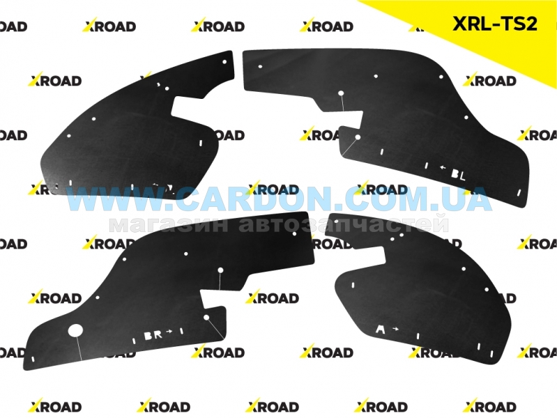 XRLTS2 Комплект увеличенных боковых пыльников моторного отсека с набором клипс Toyota Tundra Sequoia G2 (20 - XRoad