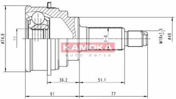   KAMOKA Suzuki Baleno 21X49X25 -  2