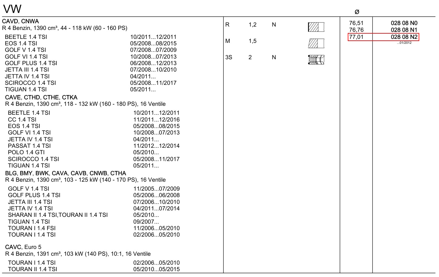 02808N2 - ������ ��������� mahle MAHLE