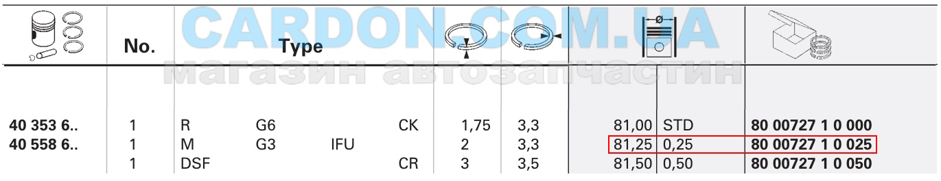 800072710025 - ʳ���� ������� KOLBENSCHMIDT