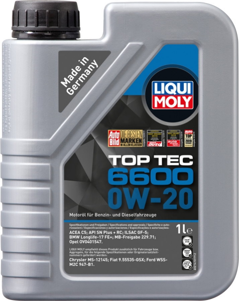 21410 - Lm 1� top tec 6600 0w-20 ����� ������� c5, c6, sp, LIQUI MOLY
