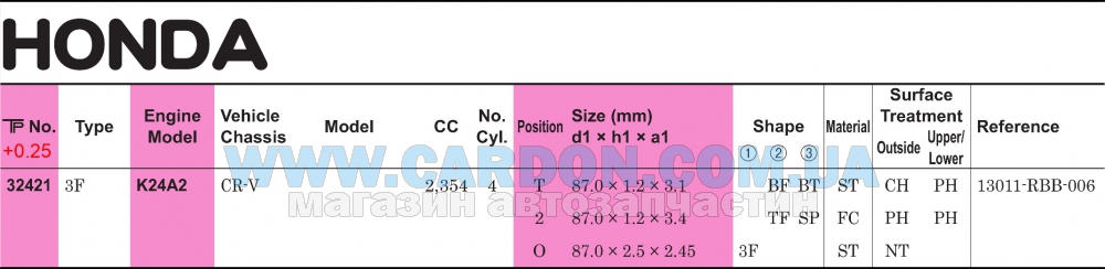 32421025 - Piston ring TP